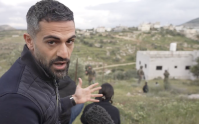 CNN correspondent Jeremy Diamond reports as soldiers approach his crew and locals from the northern West Bank village of Tayasir on March 26, 2026. (Screen capture: CNN)